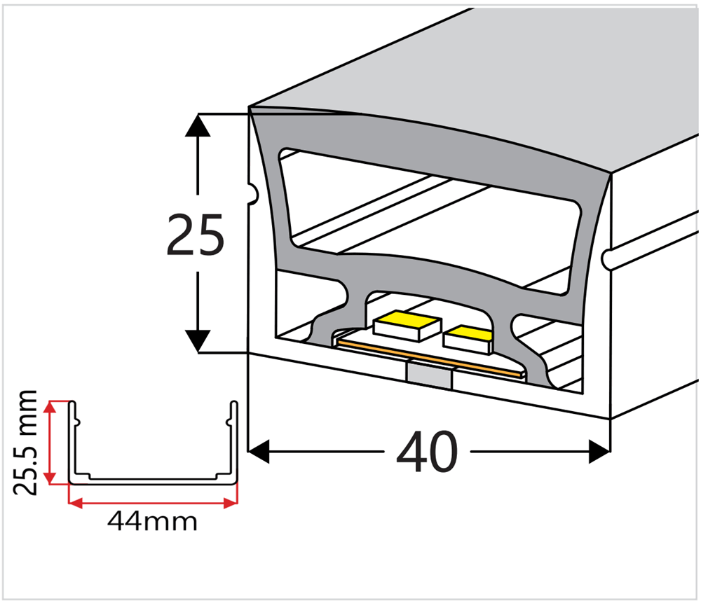 4025 top bend led neon light